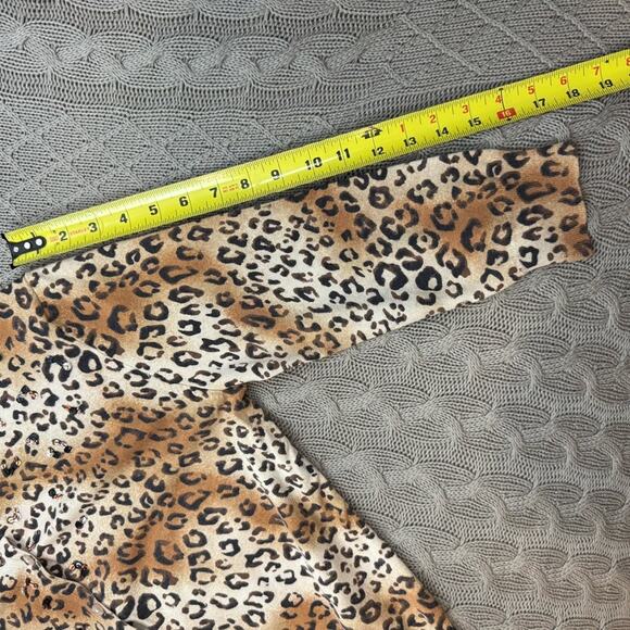Boston Proper Silk Blend Sequin & Leopard Print Cardigan ~ Small - Picture 12 of 12